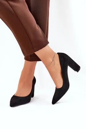 Block heel pumps