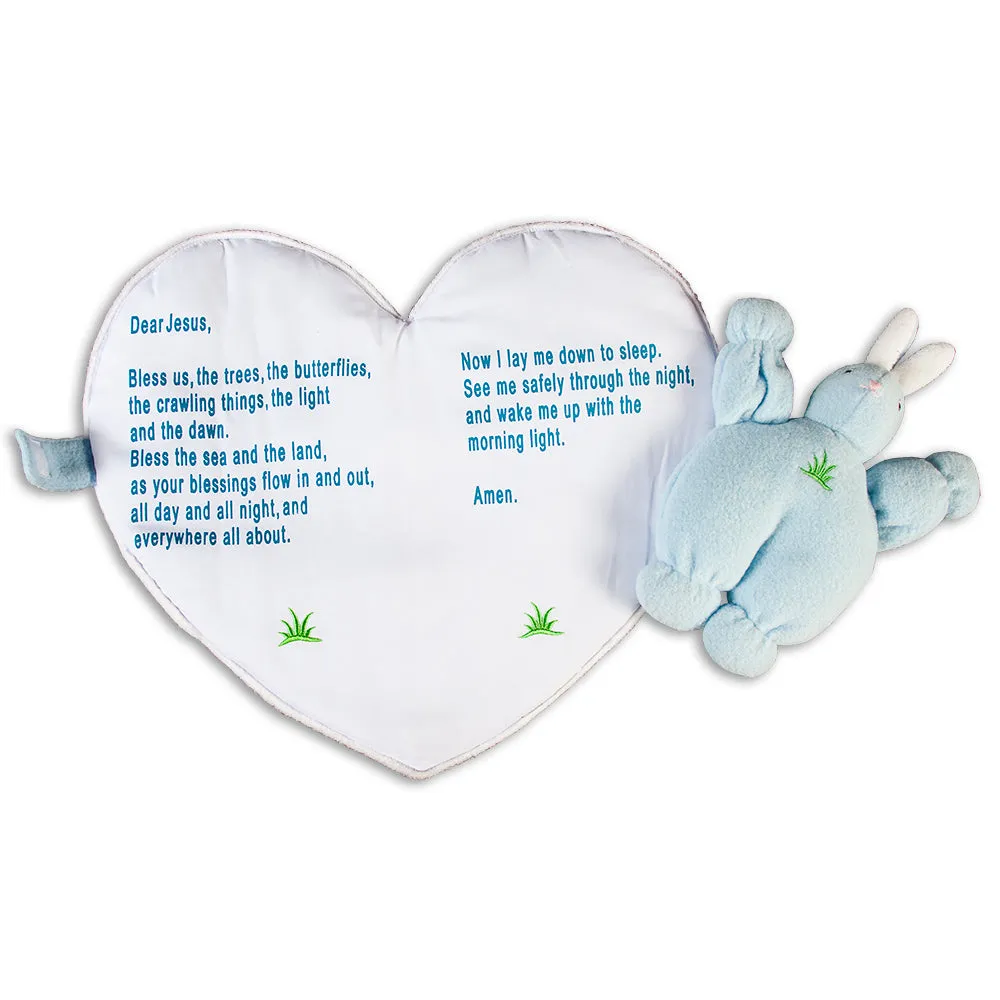 Blue "Bedtime Prayer" Bunting Angel Bunny