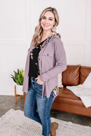 Brush Your Cares Away Button Up Top In Silver Peony