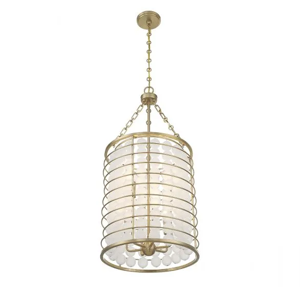 BYRON 6-LIGHT PENDANT, WARM BRASS