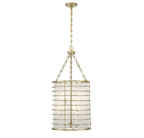 BYRON 6-LIGHT PENDANT, WARM BRASS