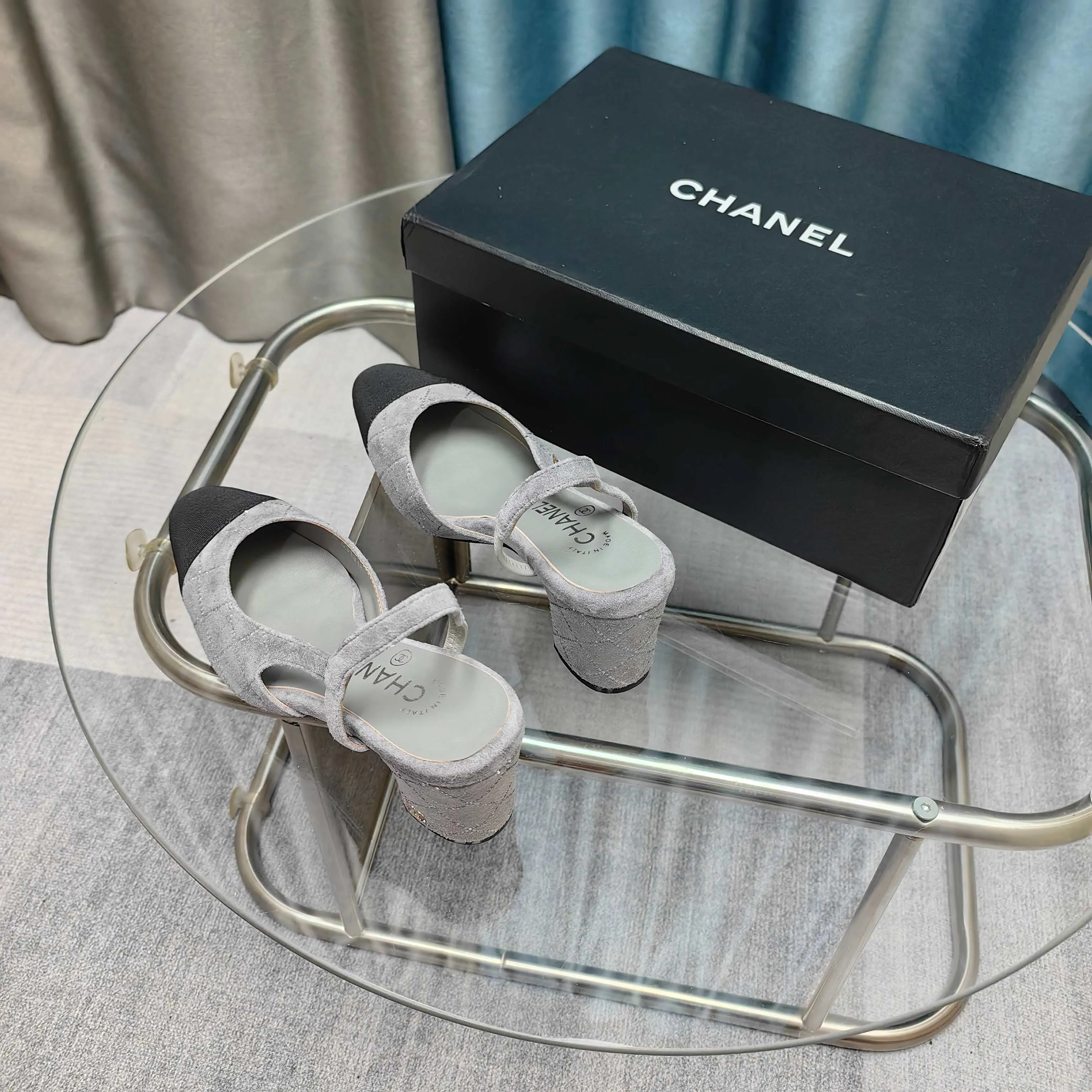 CC 25 Slingback 6.5cm Grey Suede