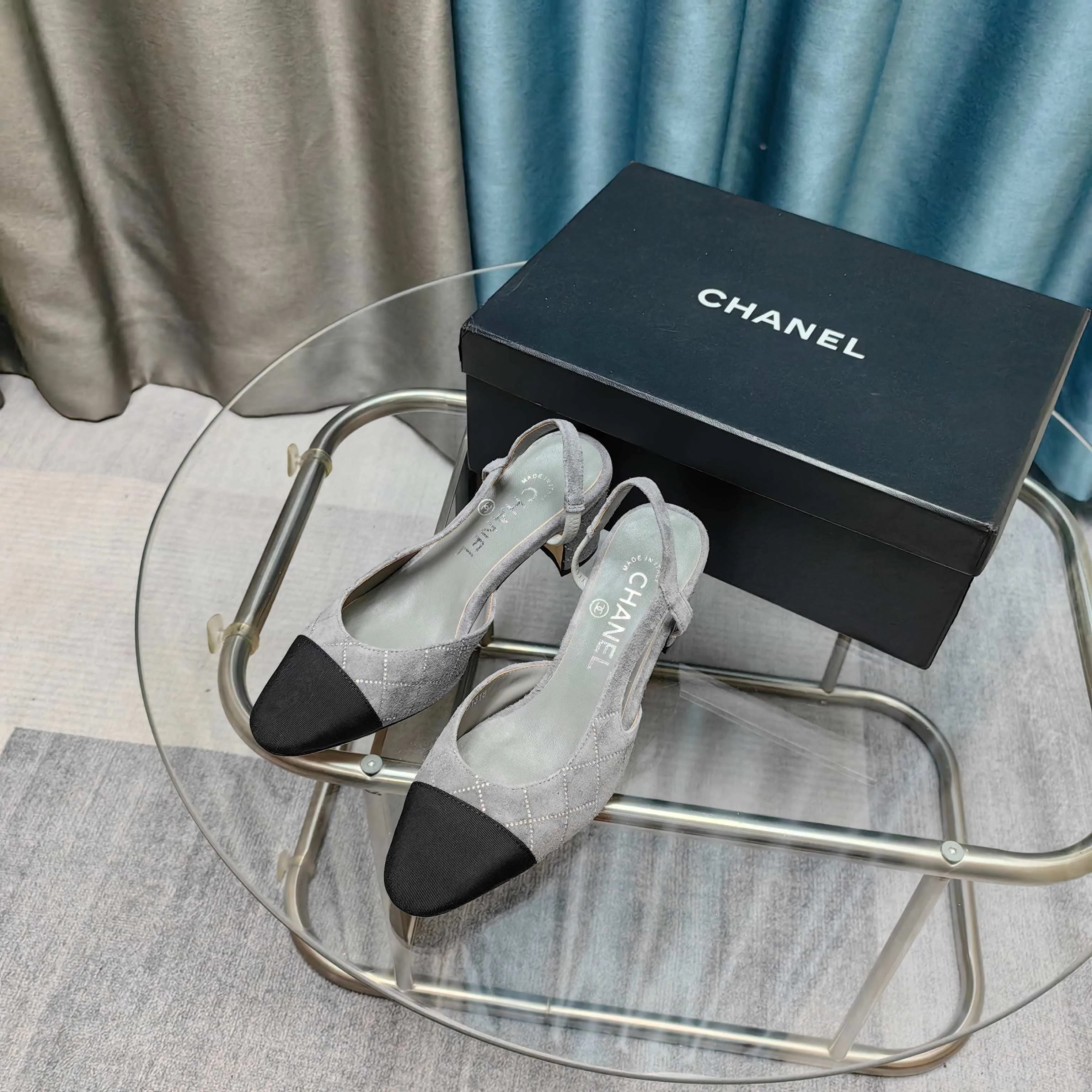 CC 25 Slingback 6.5cm Grey Suede