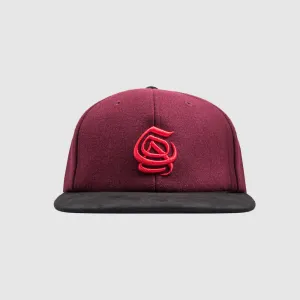 COA Monogram Hat in Wine Wool