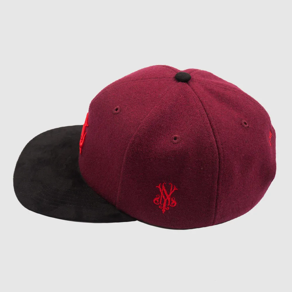 COA Monogram Hat in Wine Wool