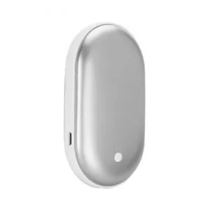 Color: 2 PACK / SILVER - Warm And Cozy Portable Hand Warmer And Power Bank