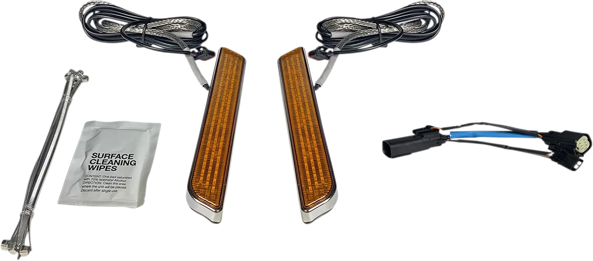 Custom Dynamics LED Front Fork Lightz™ Amber/Chrome