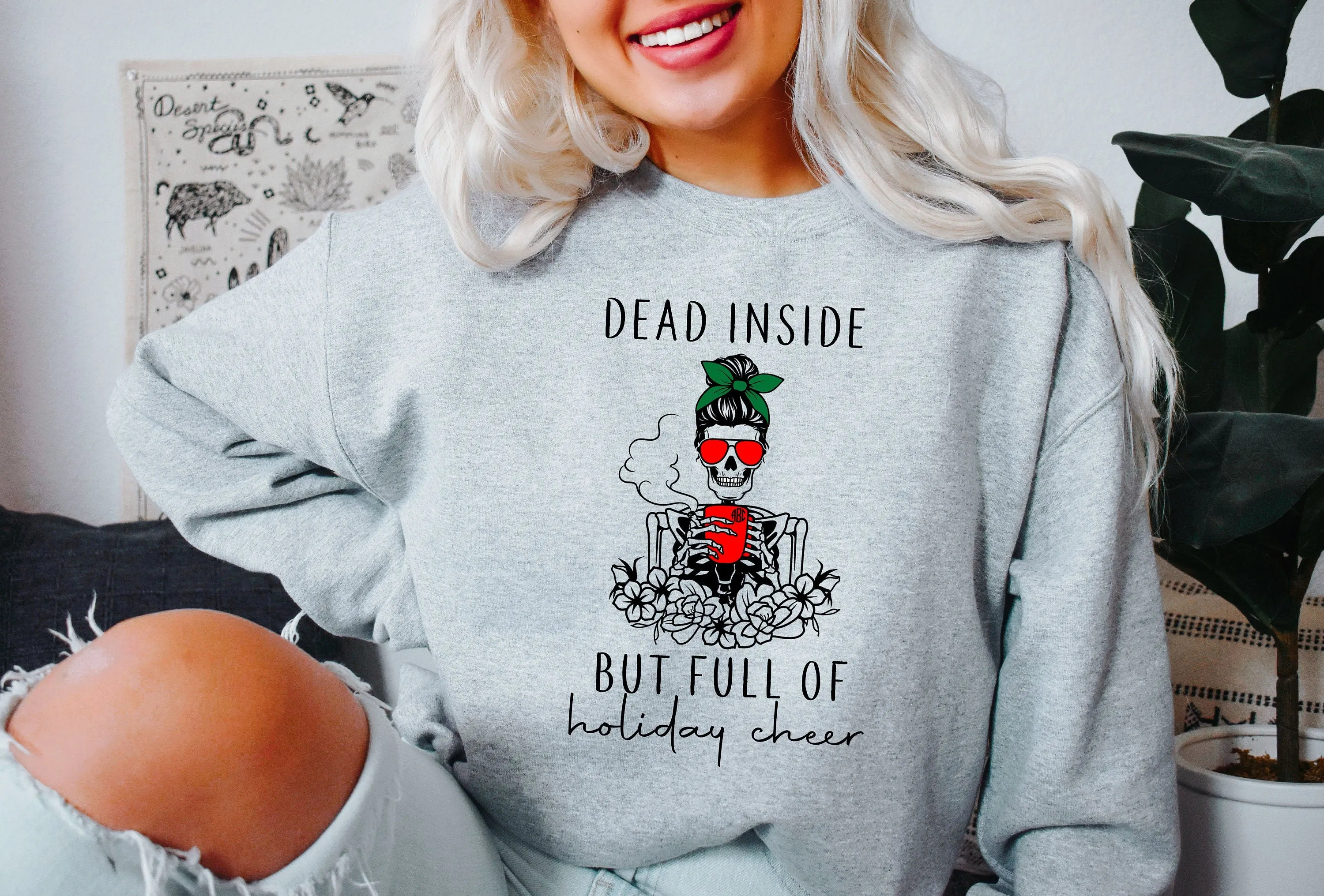 Dead Inside But Full of Holiday Cheer Christmas Sweatshirt