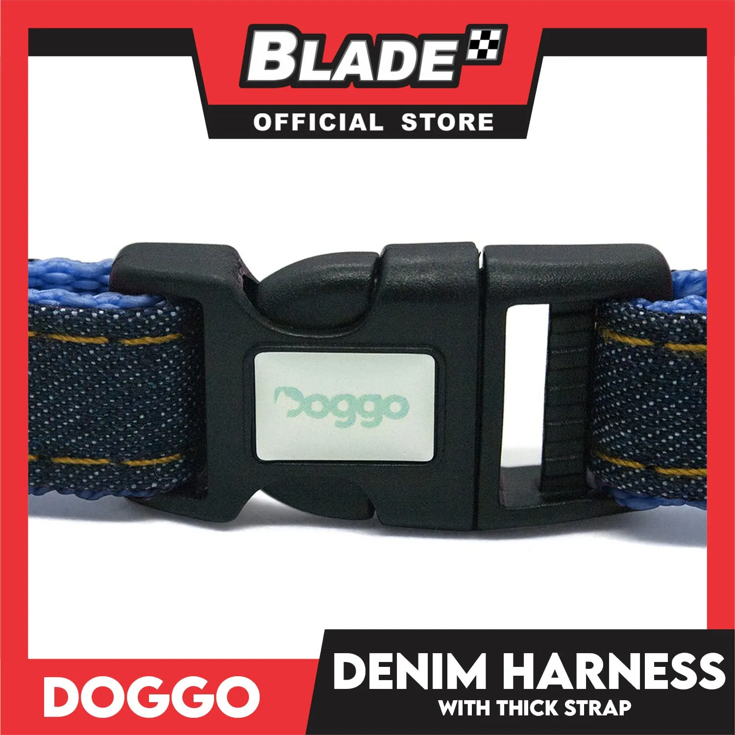 Doggo Denim Harness Small Size (Red) Harness for Dog