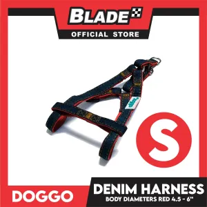 Doggo Denim Harness Small Size (Red) Harness for Dog