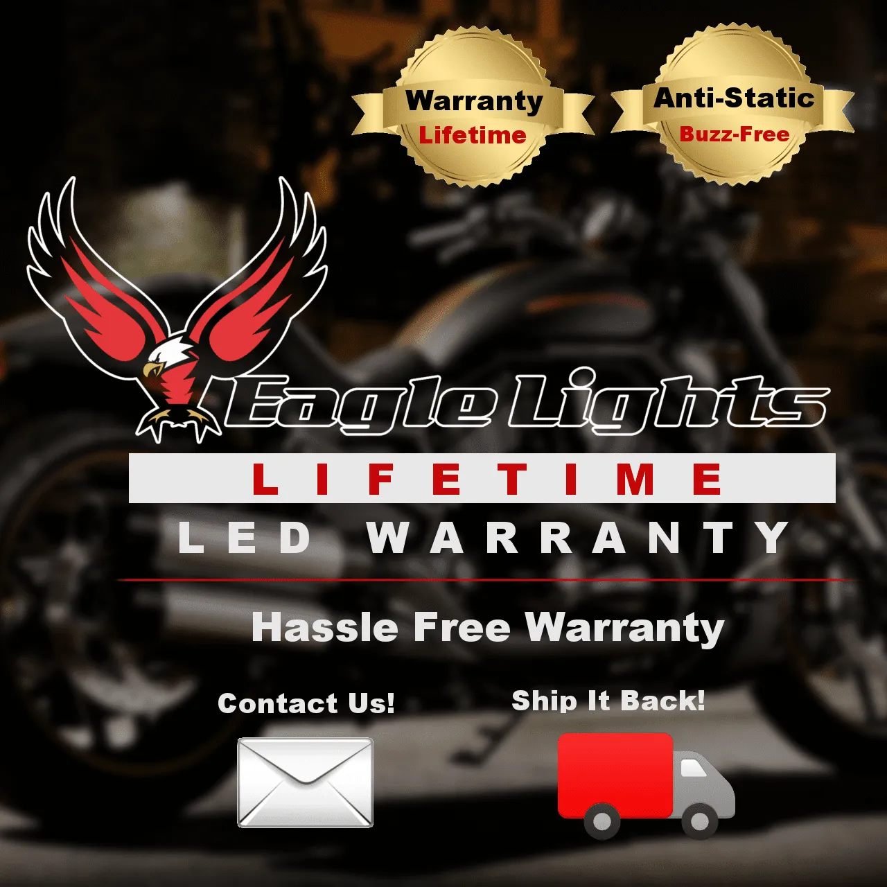 Eagle Lights Rear Layback LED Taillamp Replacement for Harley Davidson