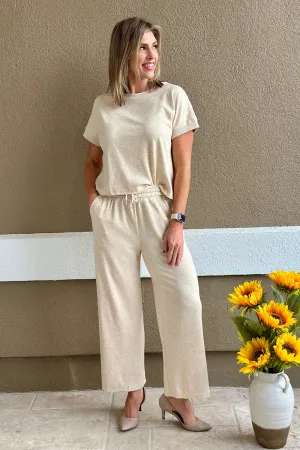 Effortless Comfort Knit Pants in Ivory