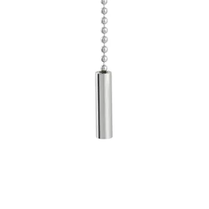 ElekTek Light Pull Chain Chrome Pendant With 80cm Matching Chain Toggle Small Cylinder