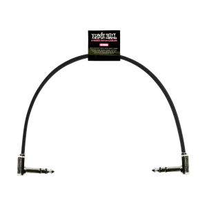 Ernie Ball 12" Flat Ribbon Stereo Patch Cable Black