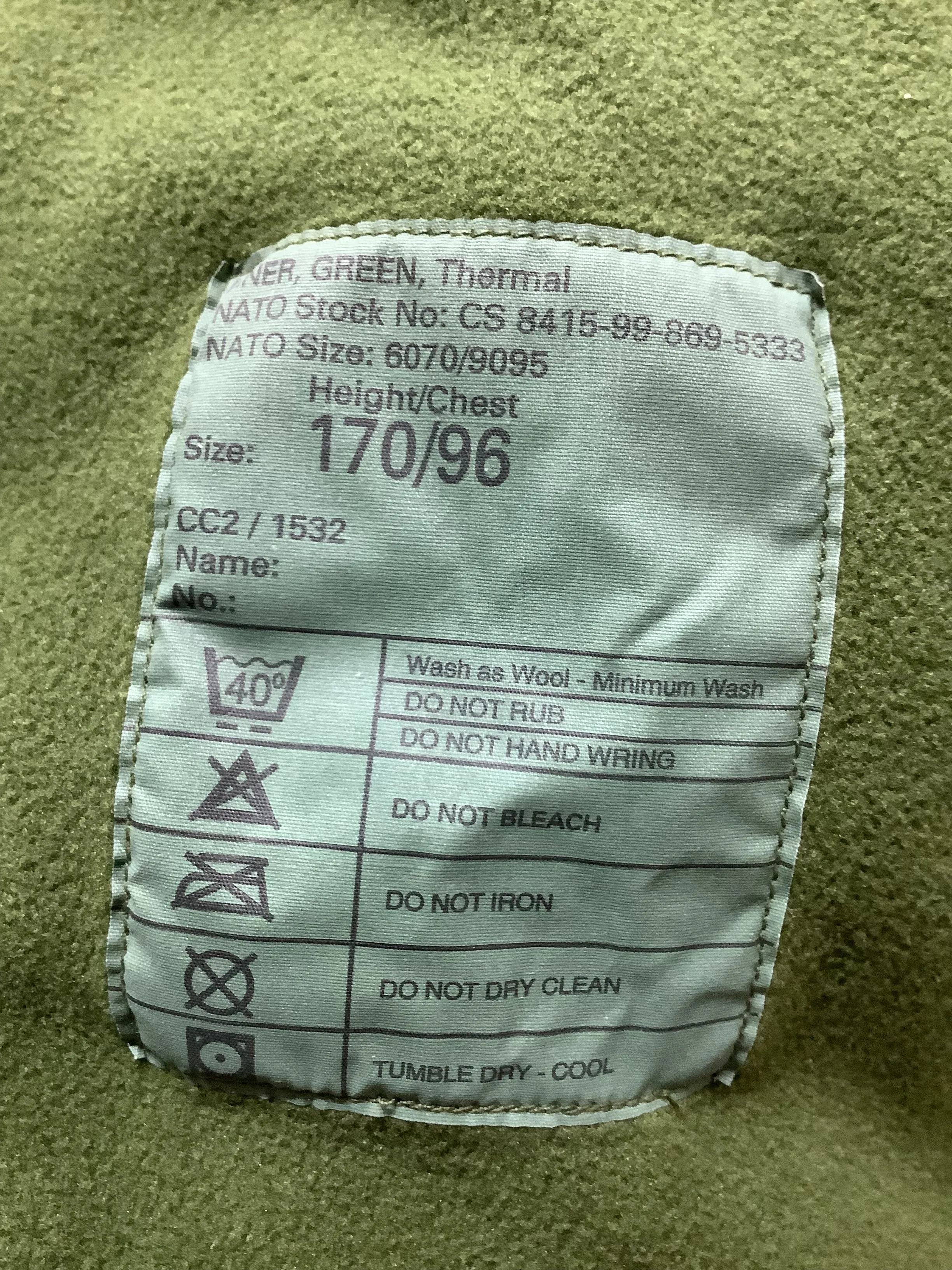 Ex. British Army Fleece liner