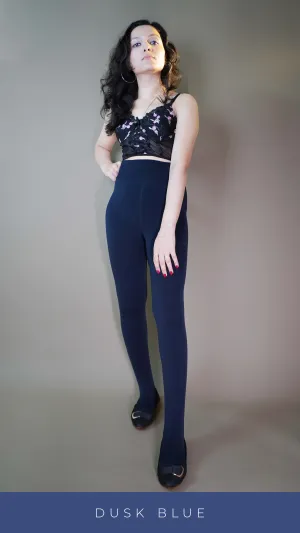 Furry Bliss Navy blue Warm Tights