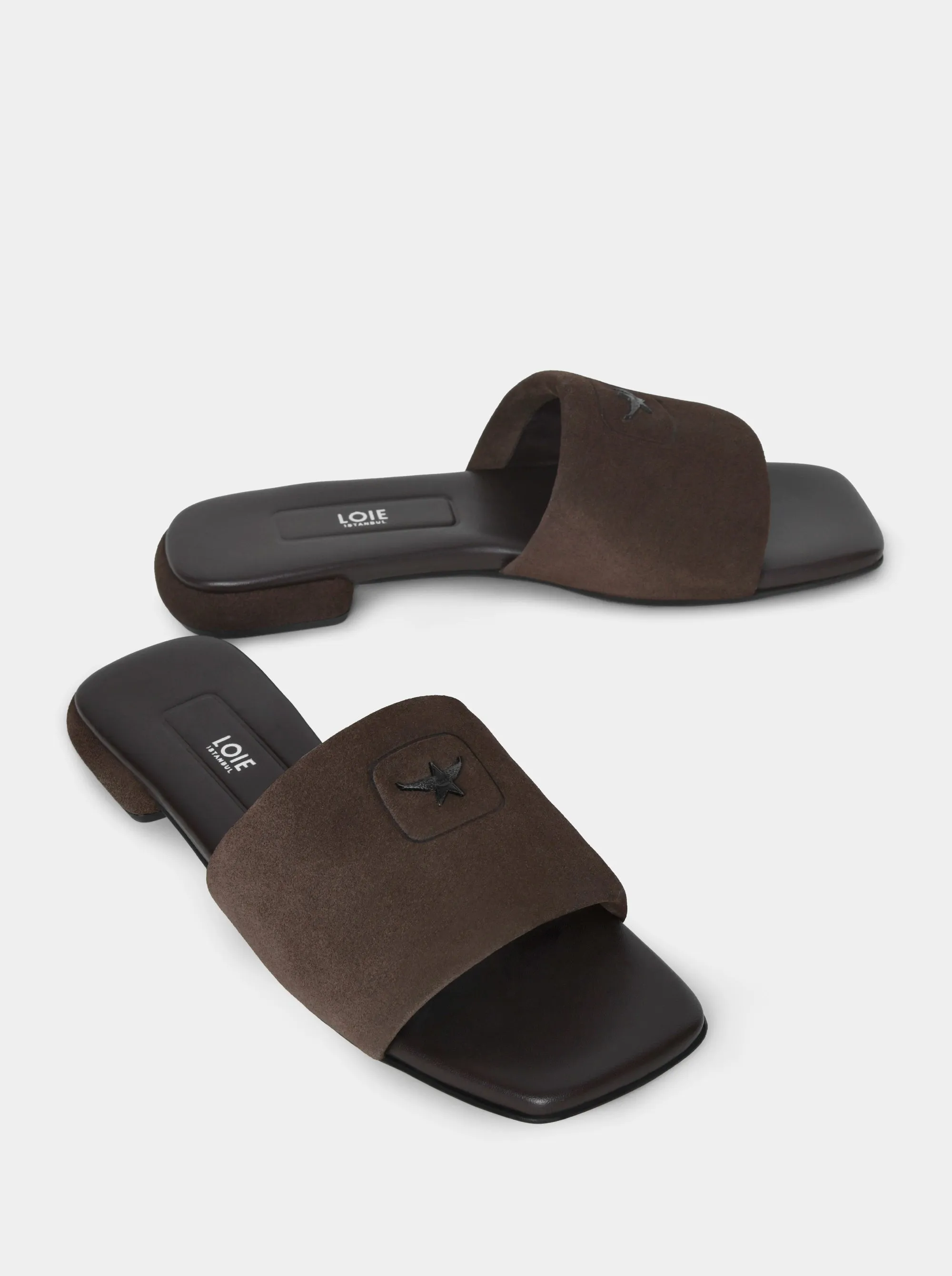 GAS BROWN SUEDE SLIPPERS