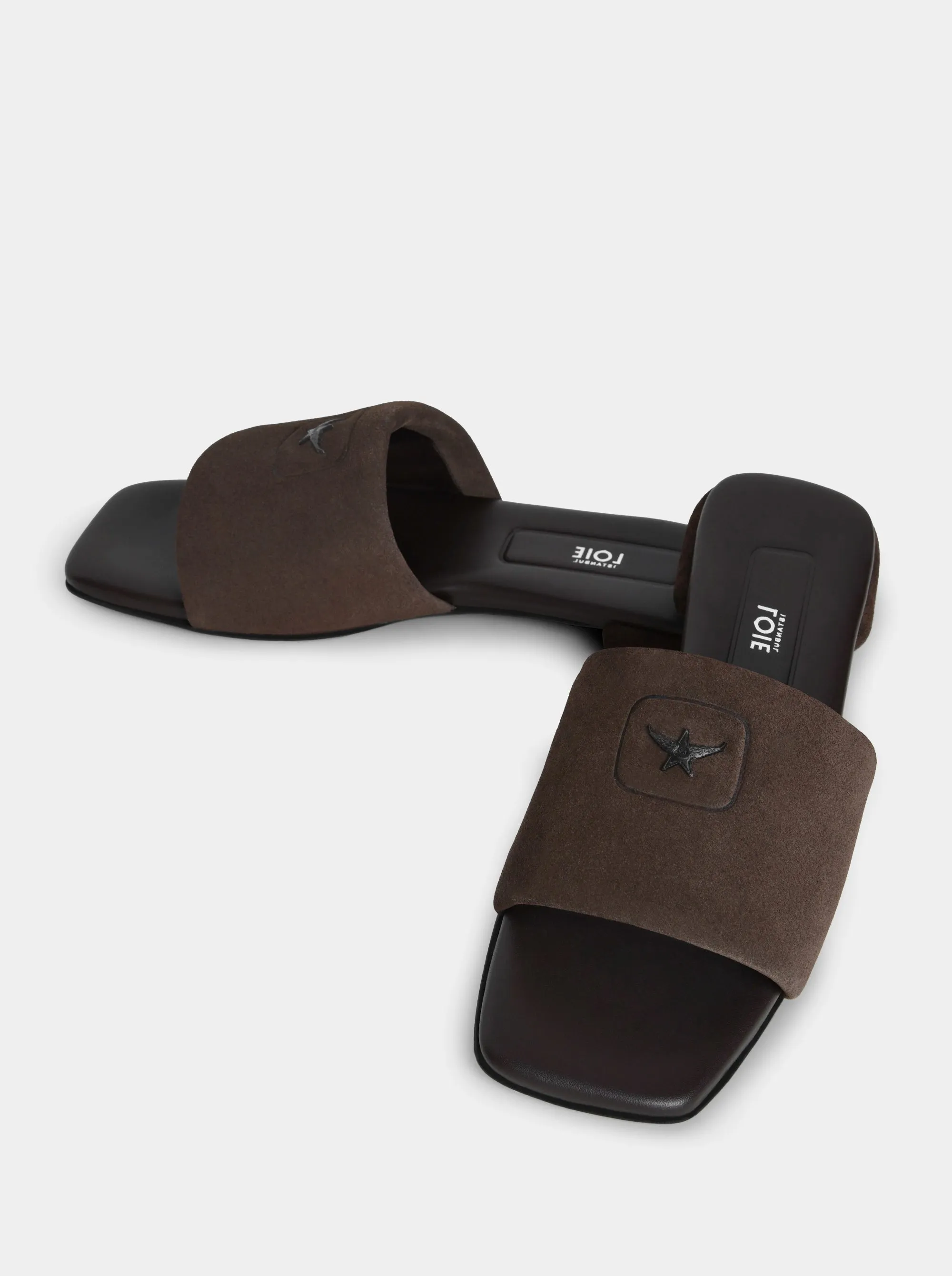 GAS BROWN SUEDE SLIPPERS