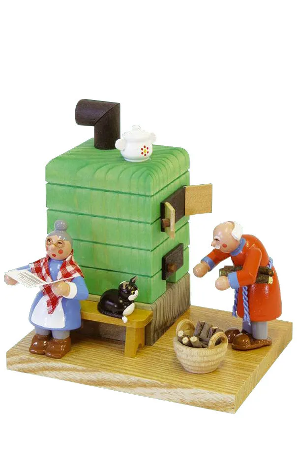 German Incense Smoker: Oma & Opa Keeping Warm at the Stove