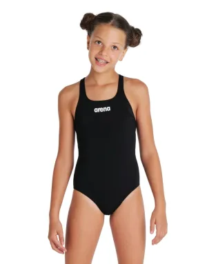 Girls Team Swim Pro Solid Swimsuit - Black/White