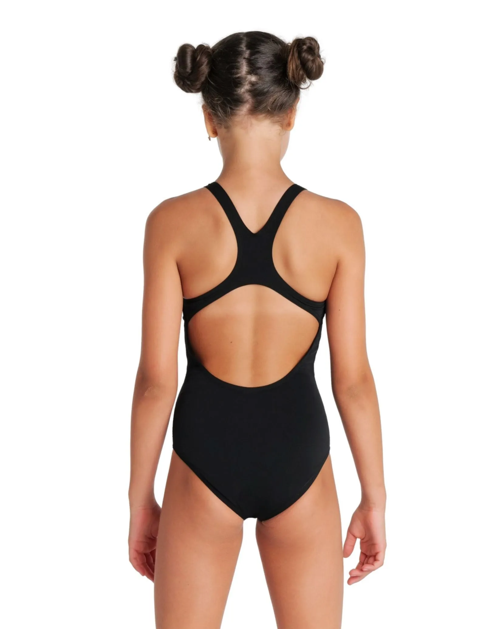 Girls Team Swim Pro Solid Swimsuit - Black/White