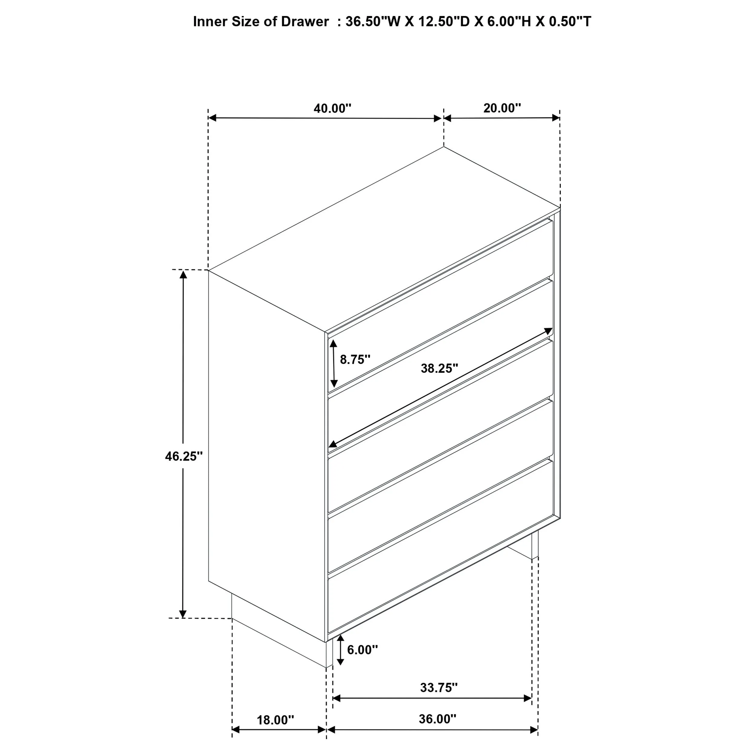 Glenwood 4-drawer Chest of Drawers Warm Brown