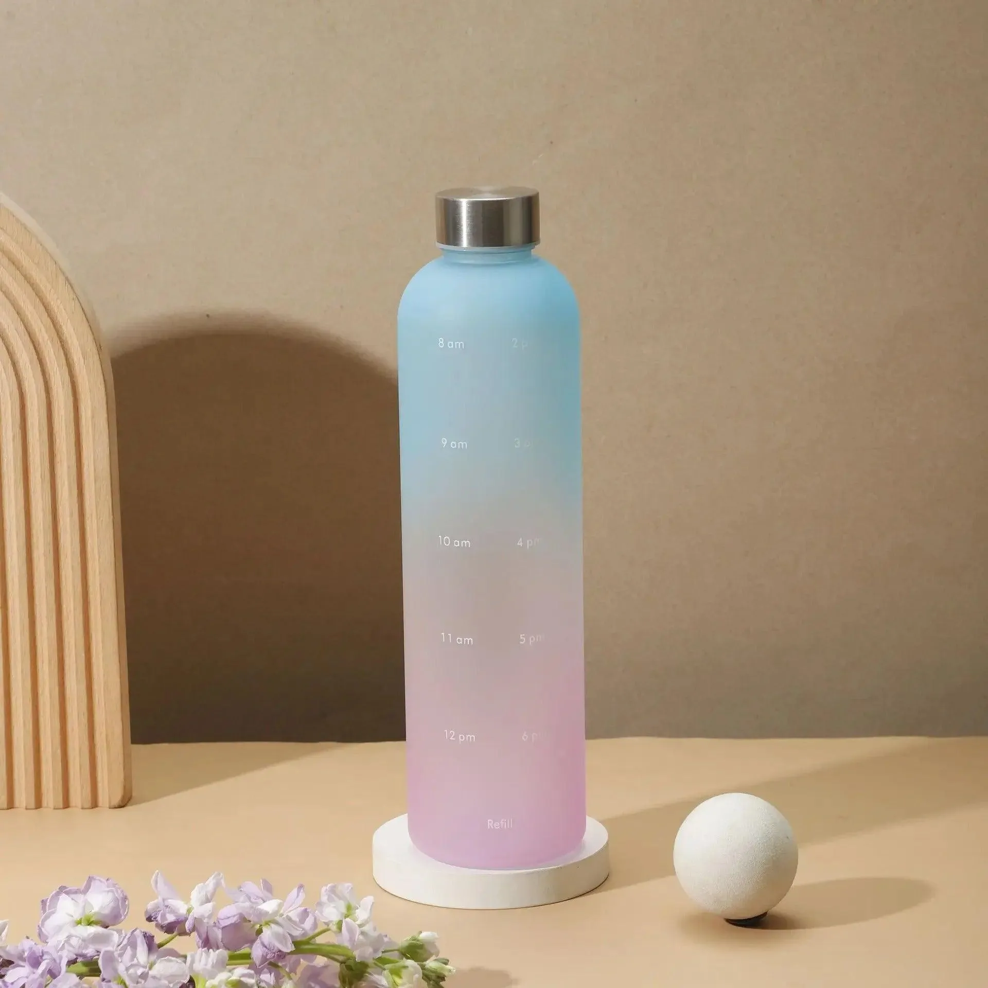 Gradient Time-Marked Tritan Water Bottle - 1000ml