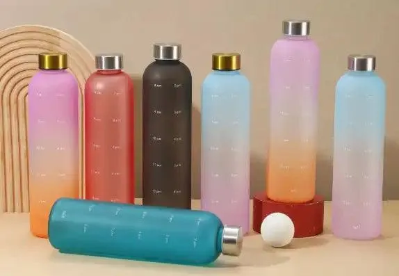 Gradient Time-Marked Tritan Water Bottle - 1000ml