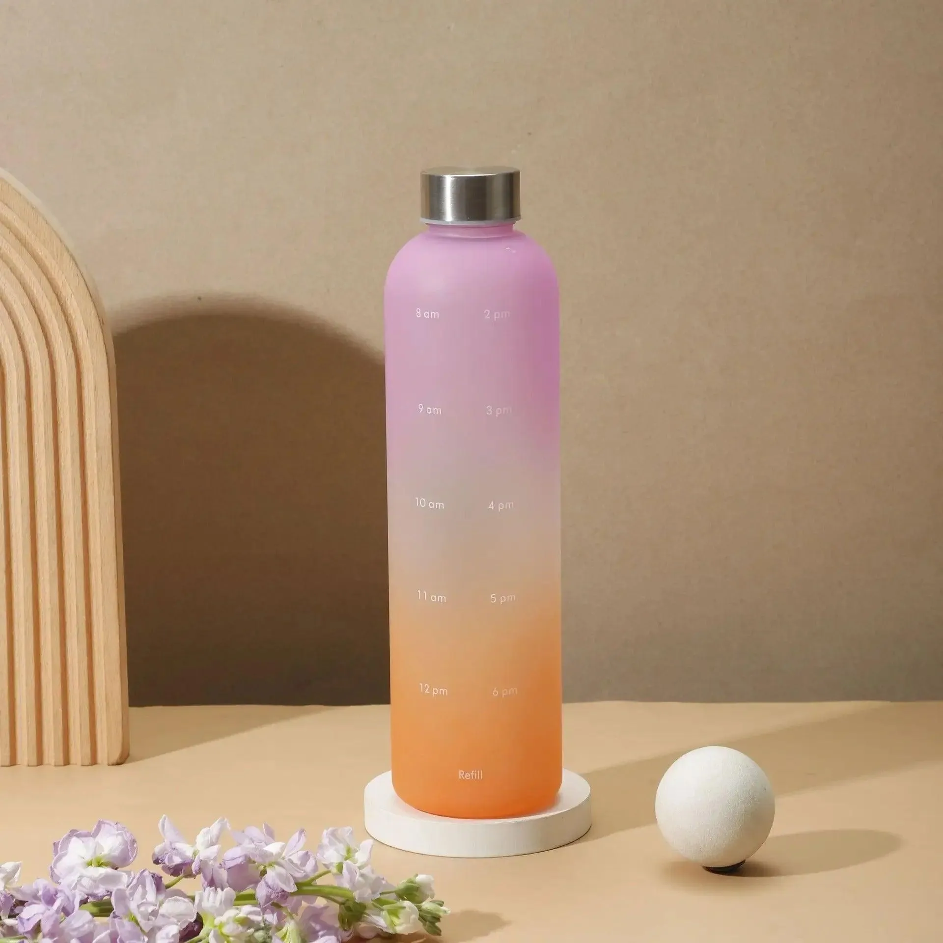 Gradient Time-Marked Tritan Water Bottle - 1000ml