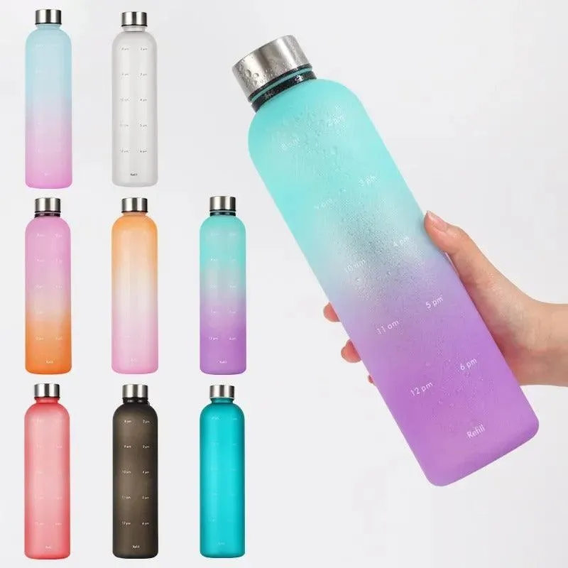 Gradient Time-Marked Tritan Water Bottle - 1000ml