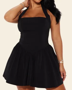 HALTER DRESS BLACK