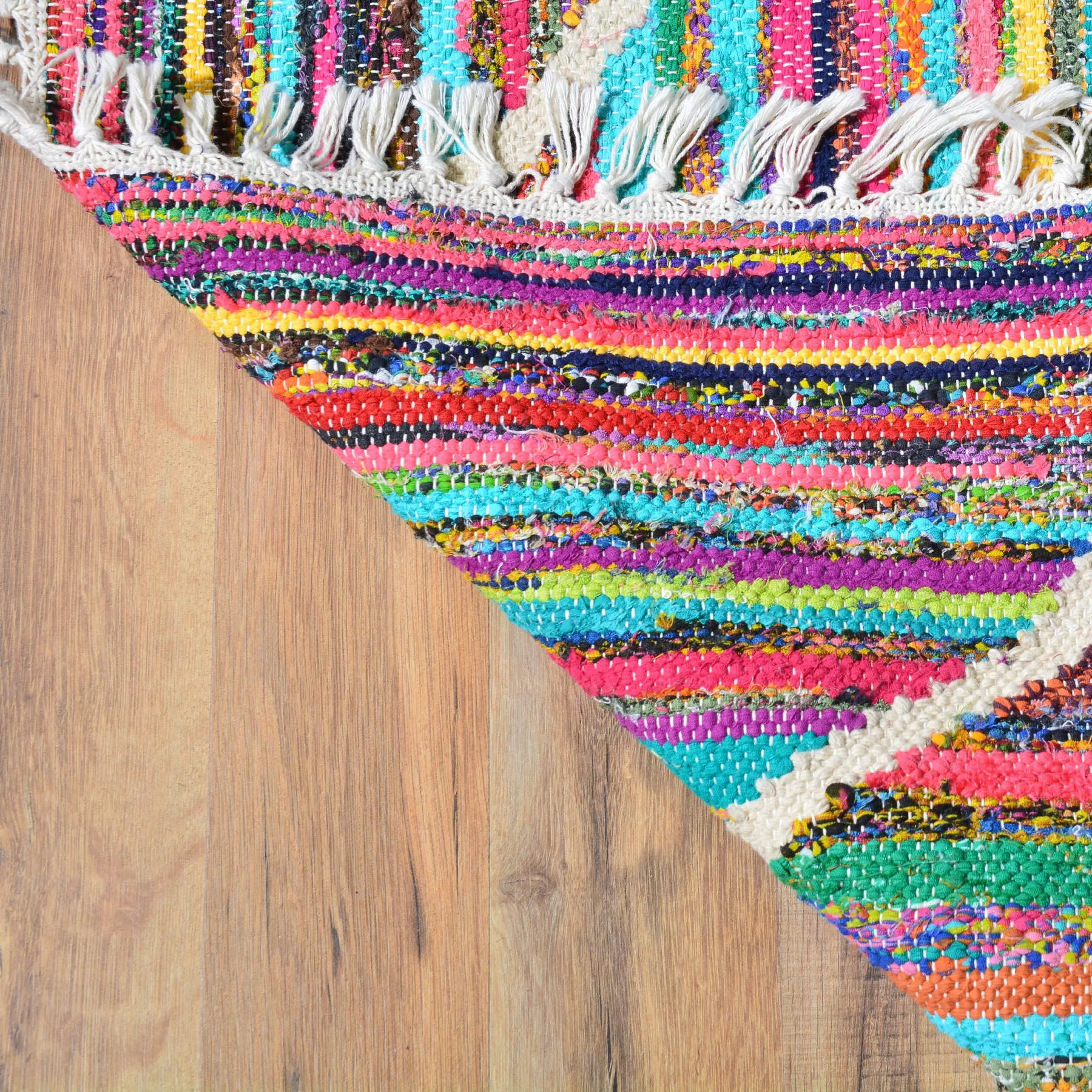 Hand-Woven Flatweave Multicolored Handmade Rug (Size 2.7 X 10.0) Cwral-7530