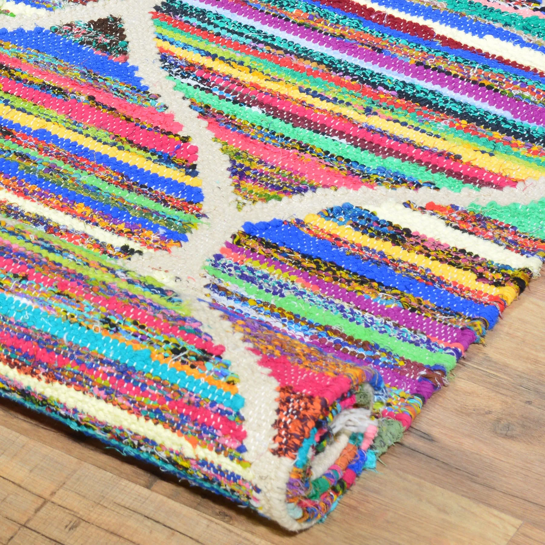 Hand-Woven Flatweave Multicolored Handmade Rug (Size 2.7 X 10.0) Cwral-7530