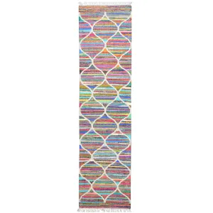 Hand-Woven Flatweave Multicolored Handmade Rug (Size 2.7 X 10.0) Cwral-7530