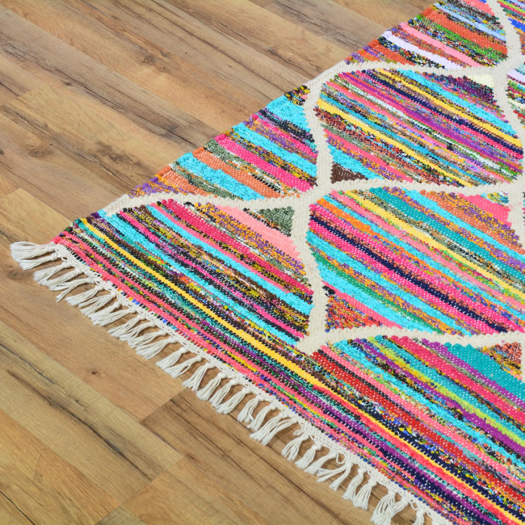 Hand-Woven Flatweave Multicolored Handmade Rug (Size 2.7 X 10.0) Cwral-7530