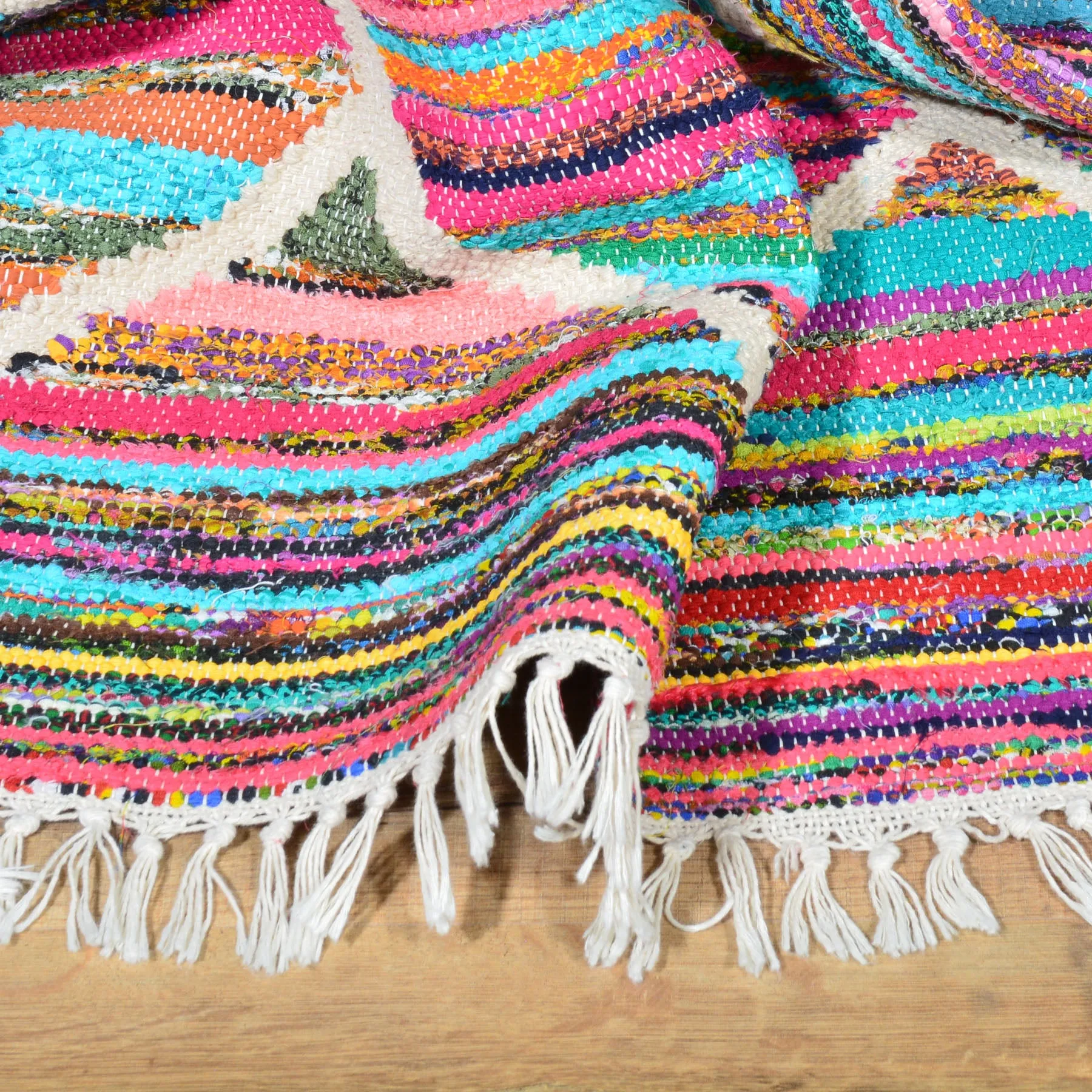 Hand-Woven Flatweave Multicolored Handmade Rug (Size 2.7 X 10.0) Cwral-7530