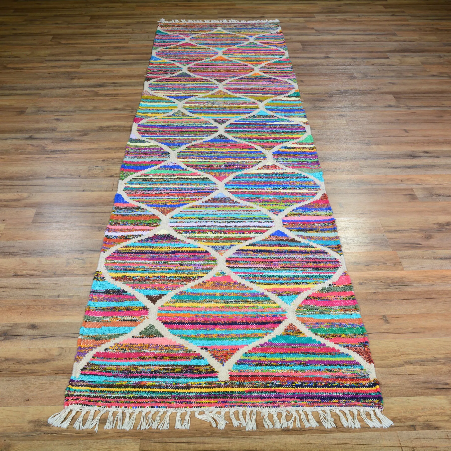 Hand-Woven Flatweave Multicolored Handmade Rug (Size 2.7 X 10.0) Cwral-7530