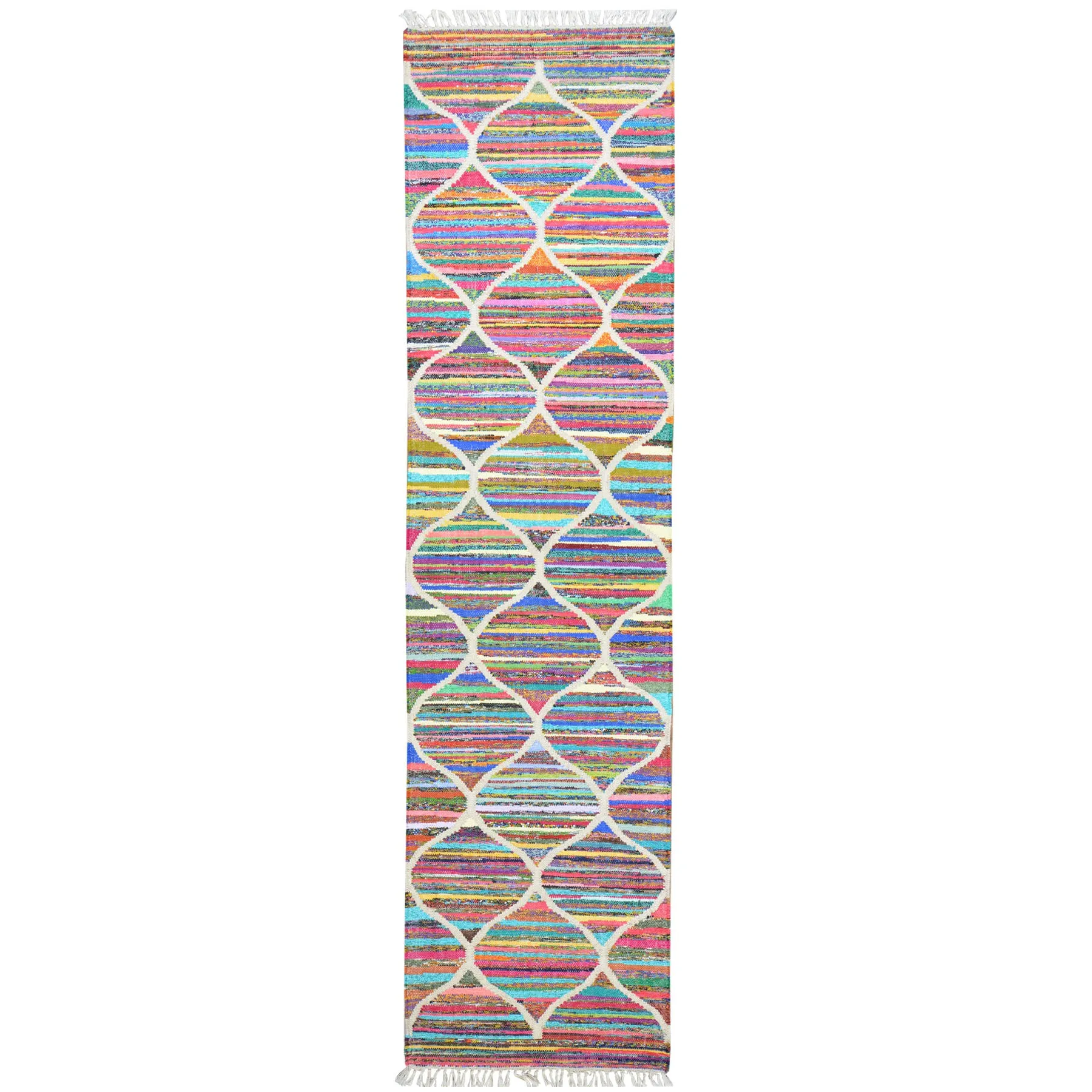 Hand-Woven Flatweave Multicolored Handmade Rug (Size 2.7 X 10.0) Cwral-7530