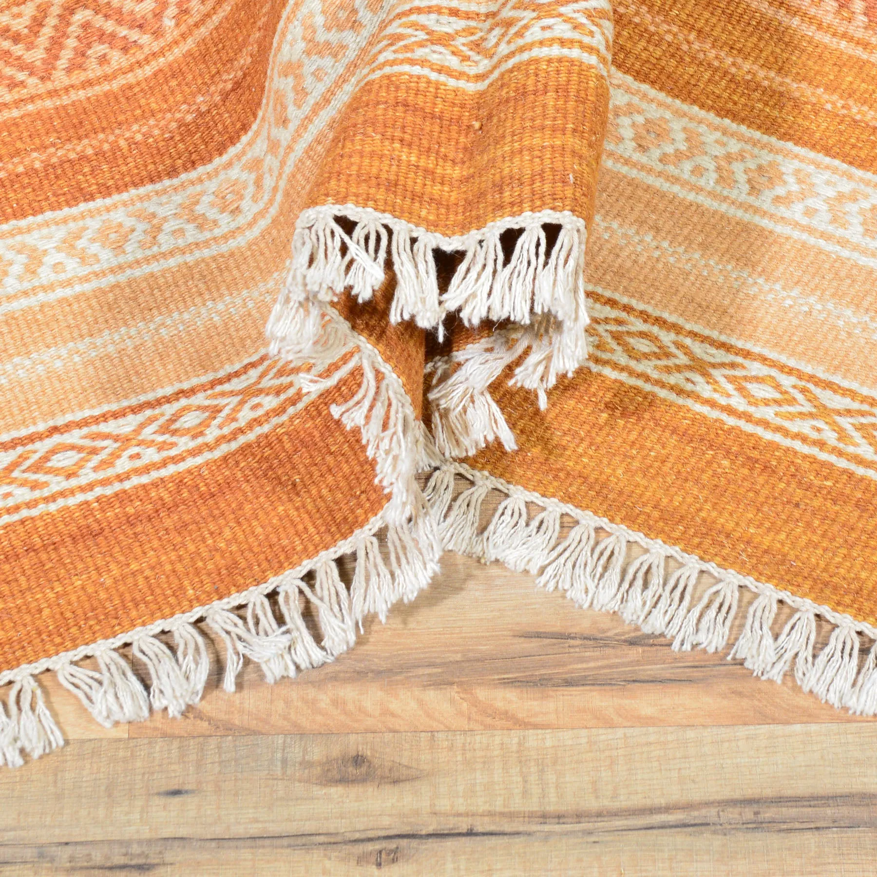 Hand-Woven Handmade Striped Kilim Flatweave Wool Rug (Size 5.1 X 8.1) Brral-3810