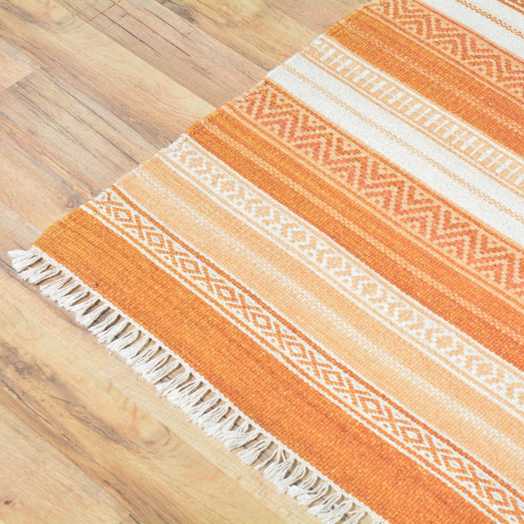 Hand-Woven Handmade Striped Kilim Flatweave Wool Rug (Size 5.1 X 8.1) Brral-3810