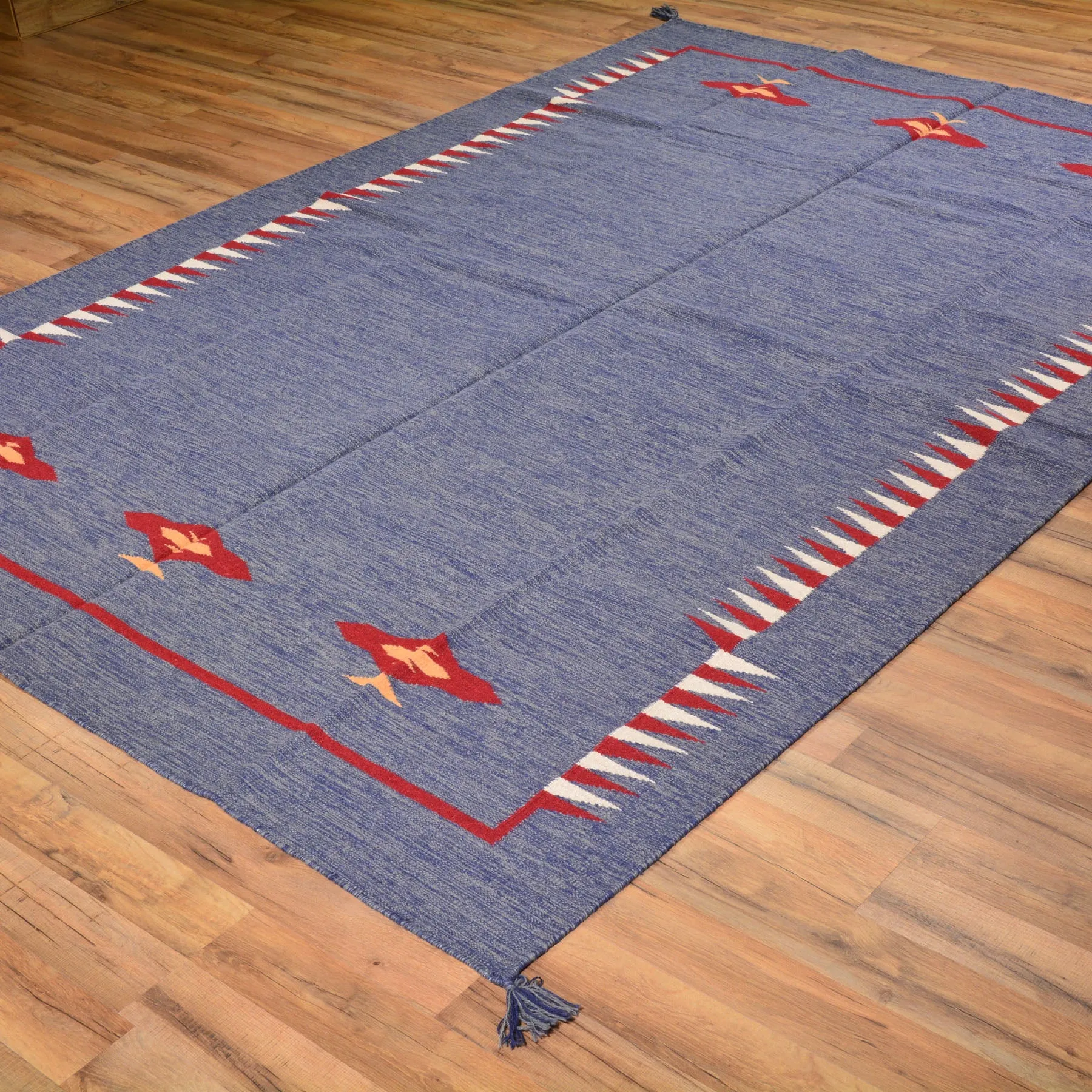 Hand-Woven Navajo Style Southwestern Design Wool Rug (Size 5.11 X 9.0) Cwrsf-966