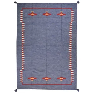 Hand-Woven Navajo Style Southwestern Design Wool Rug (Size 5.11 X 9.0) Cwrsf-966