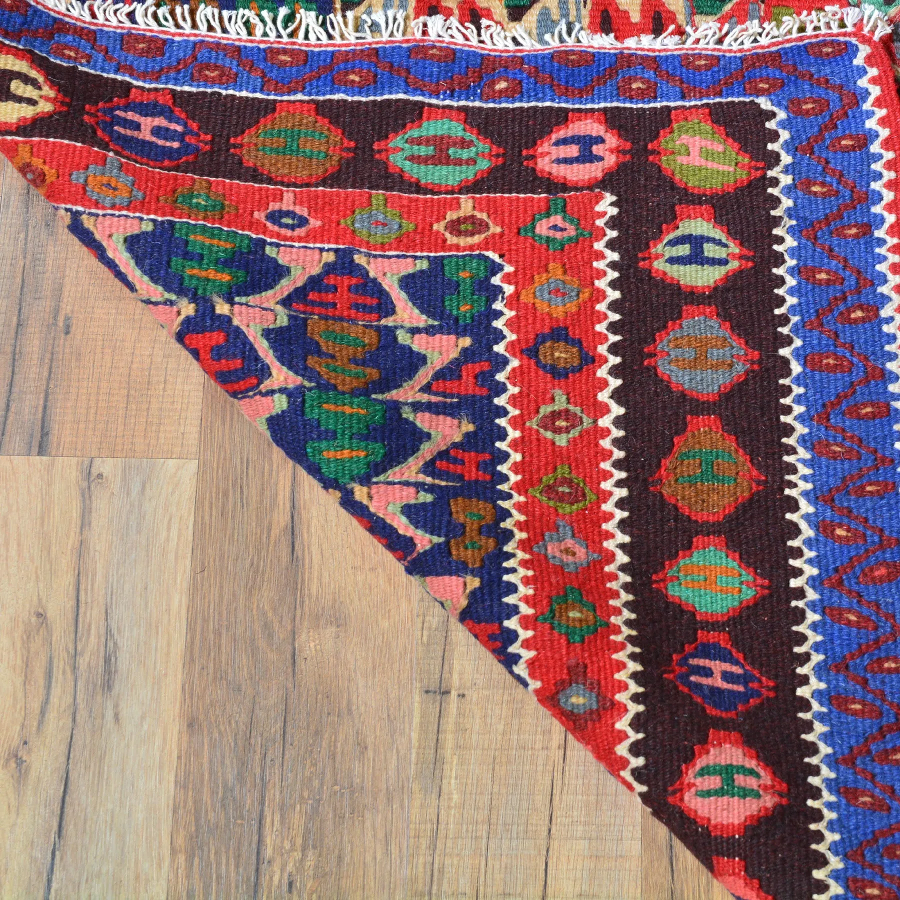 Hand-Woven Oriental Persian Sanna Reversible Kilim Wool Rug (Size 4.0 X 5.1) Brral-5139