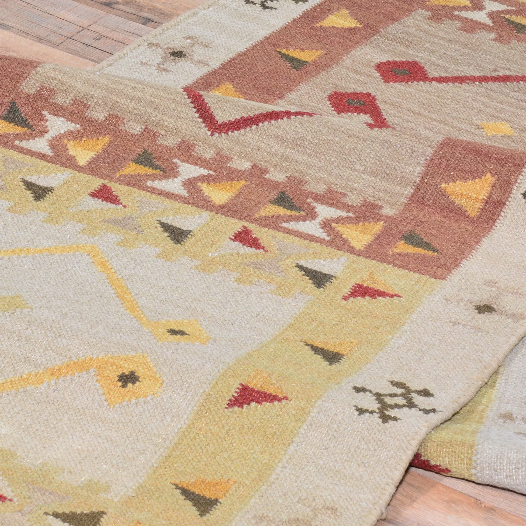 Hand-Woven Reversible Southwestern Design 100% Wool Rug (Size 2.7 X 11.8) Cwral-7545