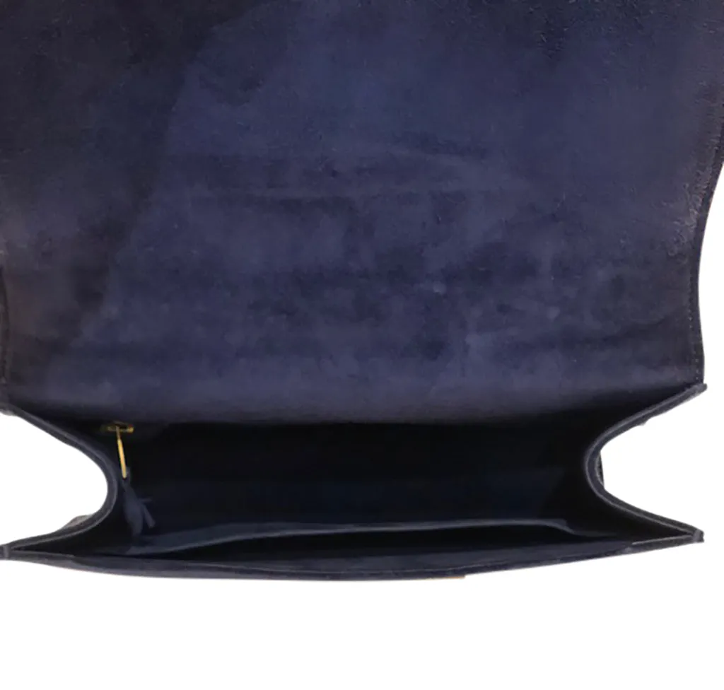 Hermès Constance 24 Vintage Navy Suede Bag GHW