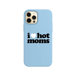 I Heart Hot Moms Light Blue iPhone Case