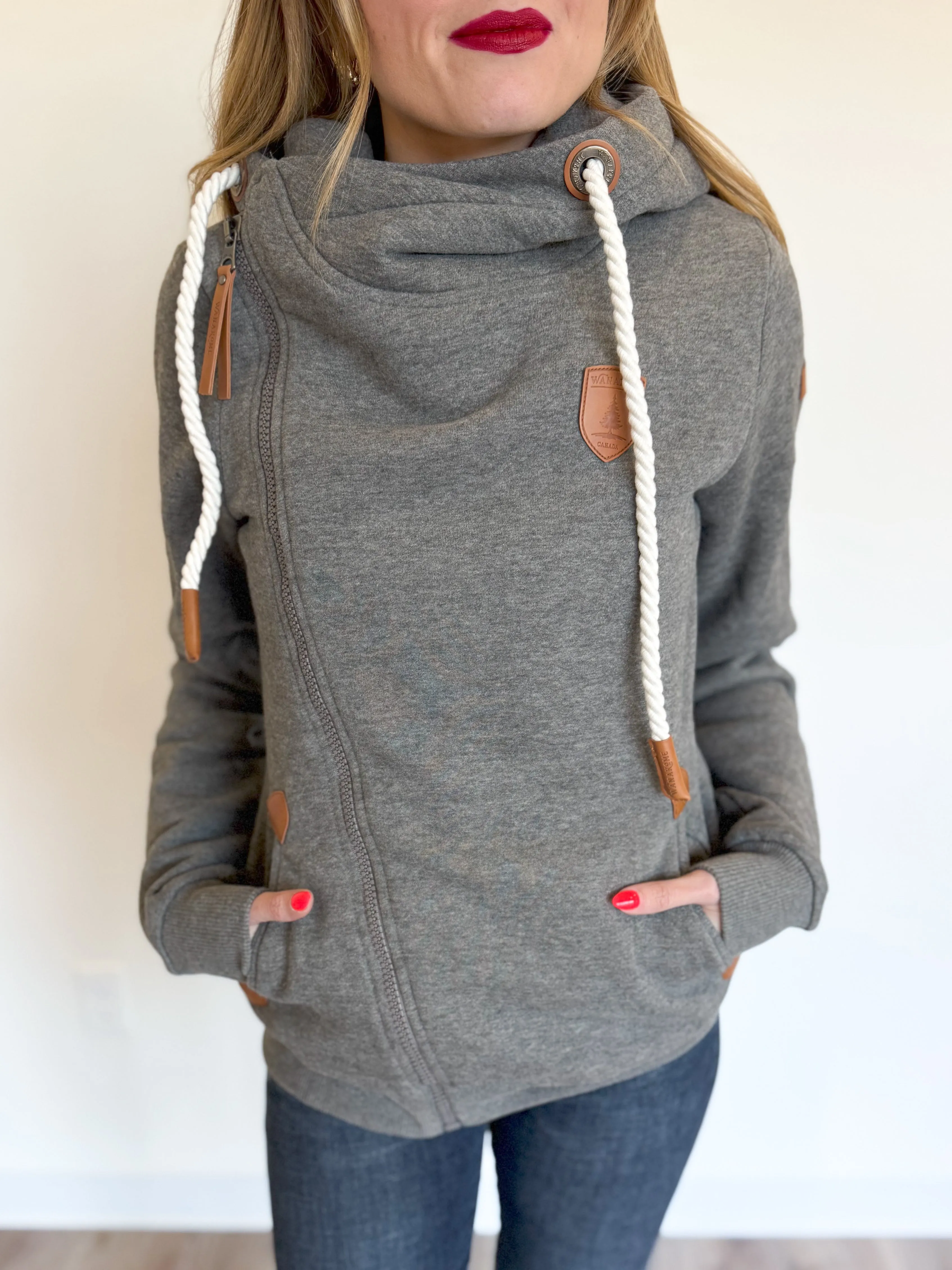Juniper Side Zip Hoodie in Charcoal