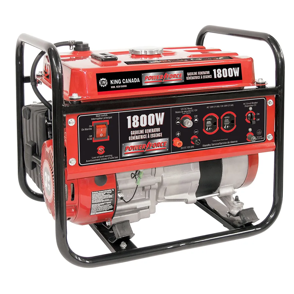 King Canada KCG-1501GX Power Force 1800W Gasoline Generator