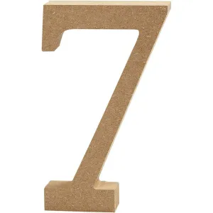 Large MDF Wooden Number 13 cm - Digit 7