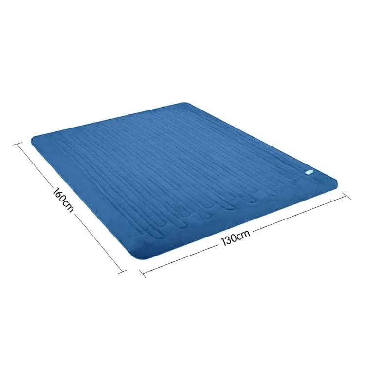 LAURA HILL HEATED ELECTRIC BLANKET CORAL WARM FLEECE WINTER BLUE